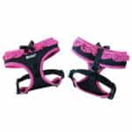 Pet Interest Σαμαράκι Mesh Harness Pink & Black with Dots Piping & Trim XL