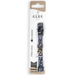 Glee Περιλαίμιο Ιμάντα με πλαστικό κούμπωμα & κουδουνάκι Grey Fishbone 10mm x30cm