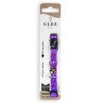 Glee Περιλαίμιο Ιμάντα με πλαστικό κούμπωμα & κουδουνάκι Purple Fishbone 10mm x30cm