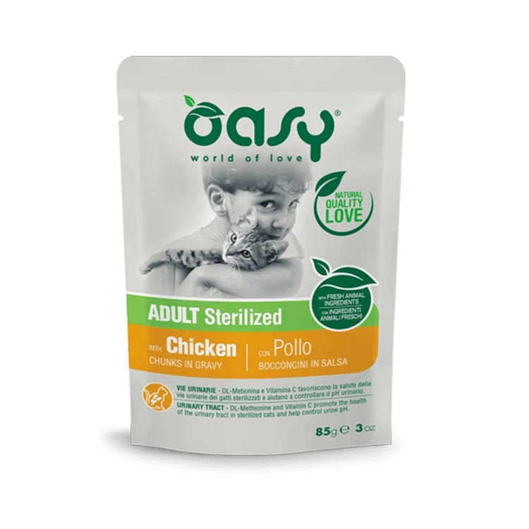 OA-780 Oasy Cat Life Stage Φακελάκι Στειρωμένα Κοτόπουλο 85gr - Image 1