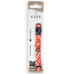 Glee Περιλαίμιο Ιμάντα με πλαστικό κούμπωμα & κουδουνάκι Red Zig Zag 10mm x 30cm