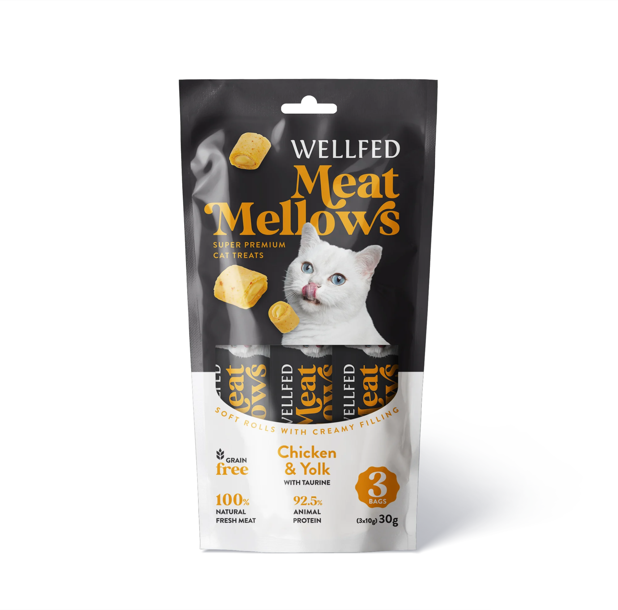 21072 Wellfed λιχουδιές Meat Mellows Chicken & Yolk (3*10gr) - Image 1