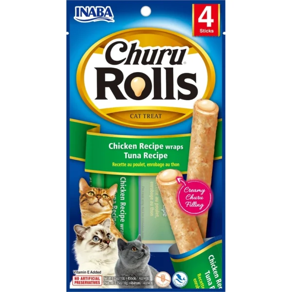 Λιχουδιά Churu Cat Rolls Chicken Tuna 4x10gr