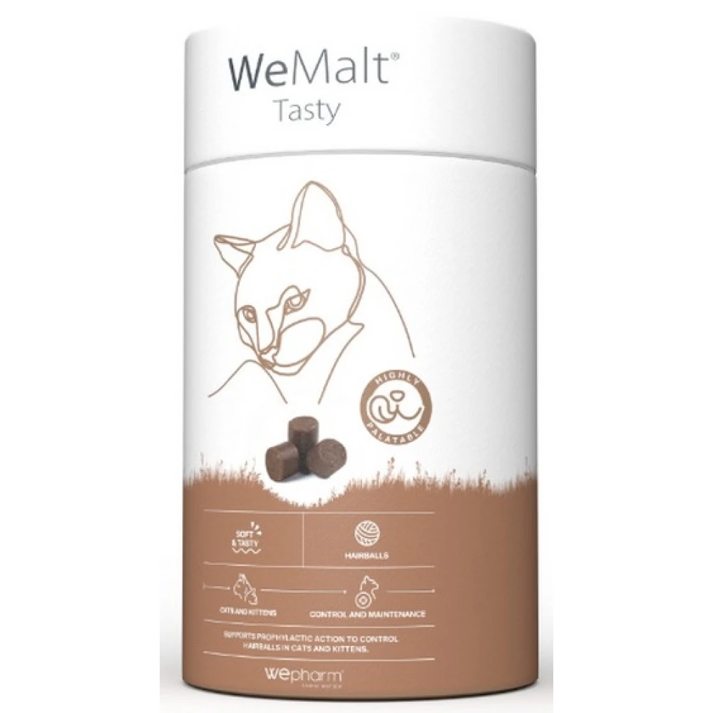 WE-2070 Συμπλήρωμα Διατροφής για Γάτες WeMalt Tasty 30 Soft Chews για τις Τριχόμπαλες - Image 1