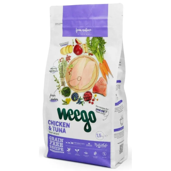 Weego Cat Food Grain Free Adult Chicken & Tuna 1,5kg