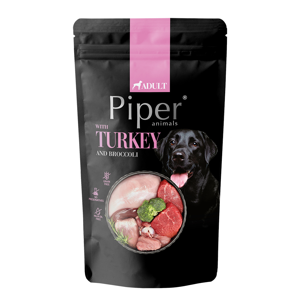 d75004 Piper Adult Γαλοπούλα & Μπρόκολο Pouch 150GR - Image 1