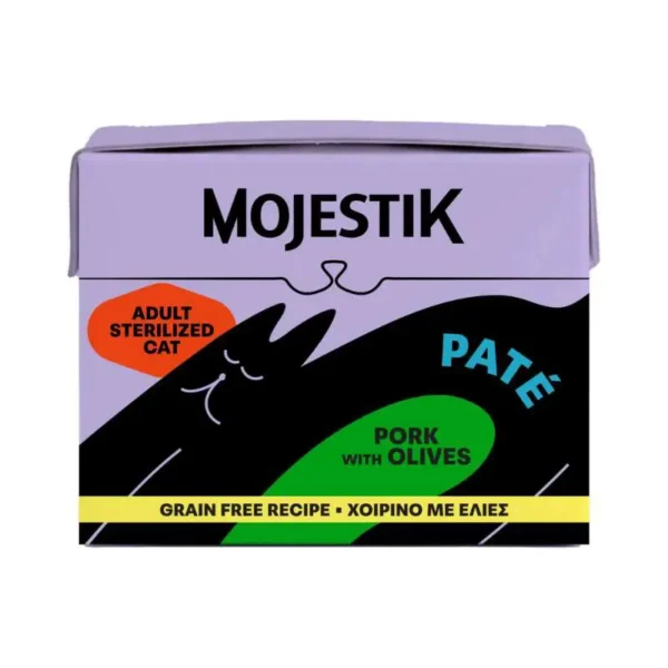 Mojestik Υγρή Τροφή Γάτας Adult Sterilised Pate με Χοιρινό & Ελιές 100ml