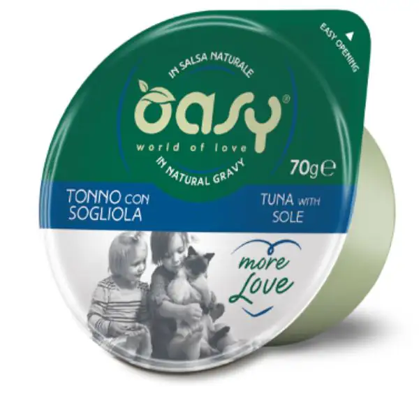 oasy tomo sole Oasy More Love Cat Green Cup σε σάλτσα με τόνο και γαλέο 70 gr - Image 1