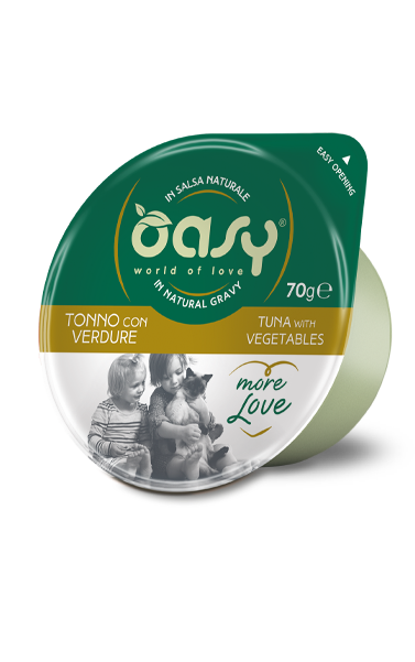 Oasy More Love Cat Green Cup σε σάλτσα με τόνο και λαχανικά 70 gr