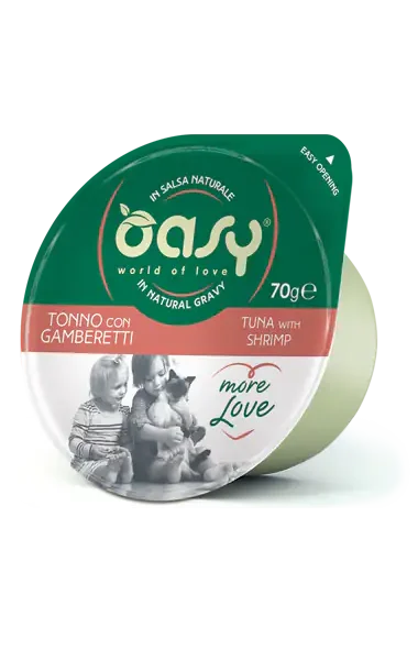 Oasy More Love Cat Green Cup σε σάλτσα με τόνο και γαρίδα 70 gr