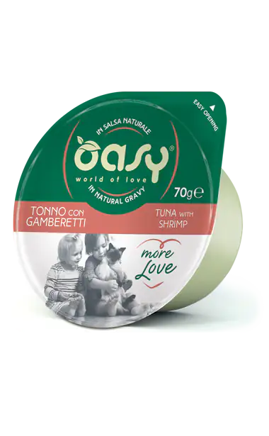 oasy tuna shrimp Oasy More Love Cat Green Cup σε σάλτσα με τόνο και γαρίδα 70 gr - Image 1
