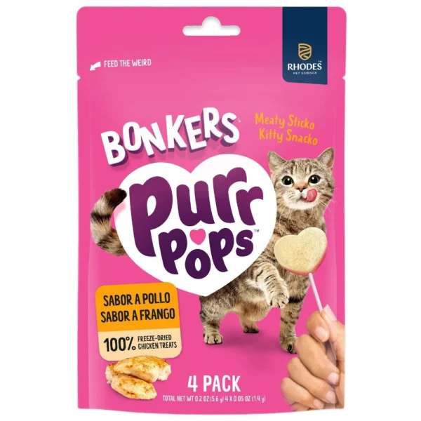 Λιχουδιά Γάτας Bonkers Purr Pops Freeze Dried Chicken 20gr (4 x 1,4gr)